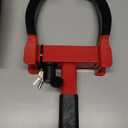 Tevlaphee Universal Wheel Lock Heavy Duty Security Trailer Wheel Lock Anti Theft Wheel Locks for Cars SUV Camper Motorcycle Trailer Great Deterrent Bright Color with 3 Keys (Black-Red)