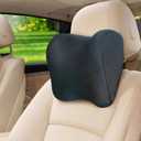 Super Fit Car Headrest Pillow, Car Pillow for Driving with Adjustable Strap, 100% Memory Foam Neck Pillow, Breathable Removable Cover & Ergonomic Design - Softness Travel Car Neck Pillow(Black, 1Pc)