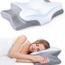 Ultra Pain Relief Cooling Pillow for Neck Support, Adjustable Cervical Pillow Cozy Sleeping, Odorless Ergonomic Contour Memory Foam Pillows, Orthopedic Bed Pillow for Side Back Stomach Sleeper (Queen, Grey)