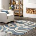 nuLOOM Izzy Retro Swirls Kids Area Rug, 5'3" x 7'6", Blue