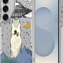 MOSNOVO Case for Samsung Galaxy S25 Plus, [Buffertech 6.6ft Military-Grade Drop Protection] [Anti Peel Off Tech] Clear TPU Bumper Phone Case Cover Design - UFO