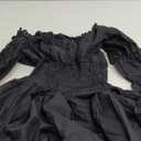 LTAKK Renaissance Dress Women Medieval Costume Victorian Dresses Peasant Gothic Fairy Witch Wedding Under Dress (Small-Medium, Black)