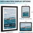 14x20 Picture Frame Set of 2, Wood Frame with Real Glass, Wide Border, 14X20 in