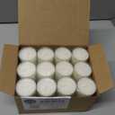 Stonebriar 48 Count White Unscented Smokeless Long Burning Clear Cup Tea Light Candles with 6 to 7 Hour Burn Time