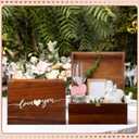 Threehoney Large Wooden Wedding Keepsake Box with Lids 12 x 9 x 5.5 Inch, Wedding Memory Storage Box Engagement Gifts for Couples Newlyweds Bridal Shower Couple Gifts(Love)