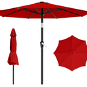 AreShark 9 FT Patio Umbrella for Outdoor, Outdoor Table Umbrella with Push Button Tilt and Crank, Outdoor Patio Umbrellas with 8 Sturdy Ribs for Market, Garden, Pool (Red)