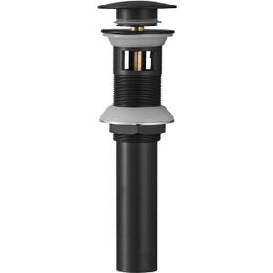 Black Pop Up Drain Stopper with Overflow Bathroom Faucet Vanity Sink Pop up Drain Matte Black Fits Bathroom Standard Sink Hole 1-1/2" to 1-3/4"