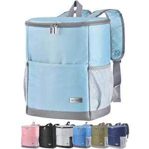 Insulated Cooler Backpack Outdoor - Leak Proof Backpack Cooler 30 Cans, Waterproof Lightweight Cooler Bag for 12h Hot/Cold Retention - Soft Cooler for Travel, Camping, Beach, Lunch (Powder-Blue)
