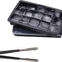 Ice Cube Tray with Lid, Ice Trays for Freezer, 2 Pack 30 Cubes, Silicone Square Ice Molds for Whiskey,Cocktails and Daily Drinks, BPA Free Easy Release, Includes Ice Cube Tongs