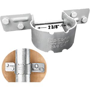 2-3/8" Steel to Wood Fence Brackets,(12 pcs) SupConn with 48 Screws, Galvanized Pipe Grip Tie,Fence Brackets for Metal Posts,Dock Side Pipe Holder,Metal Fence Post Brackets