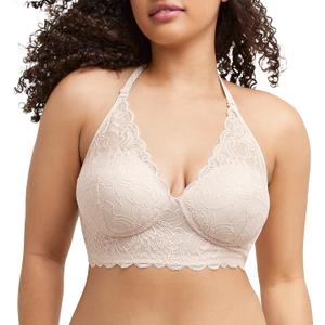 Maidenform Women's Pure Comfort Wireless Lace Longline Bralette, Lightly Lined Convertible Bra (40C)