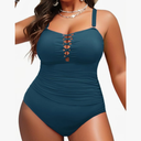 Yonique Women Plus Size One Piece Swimsuits Tummy Control Bathing Suits Vintage Swimwear 18W, Peacock Blue 