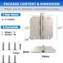 9 Pack Brushed Nickel Hinges, 3.5 Inch Radius, Fit Standard Doors, Satin Nickel Finish