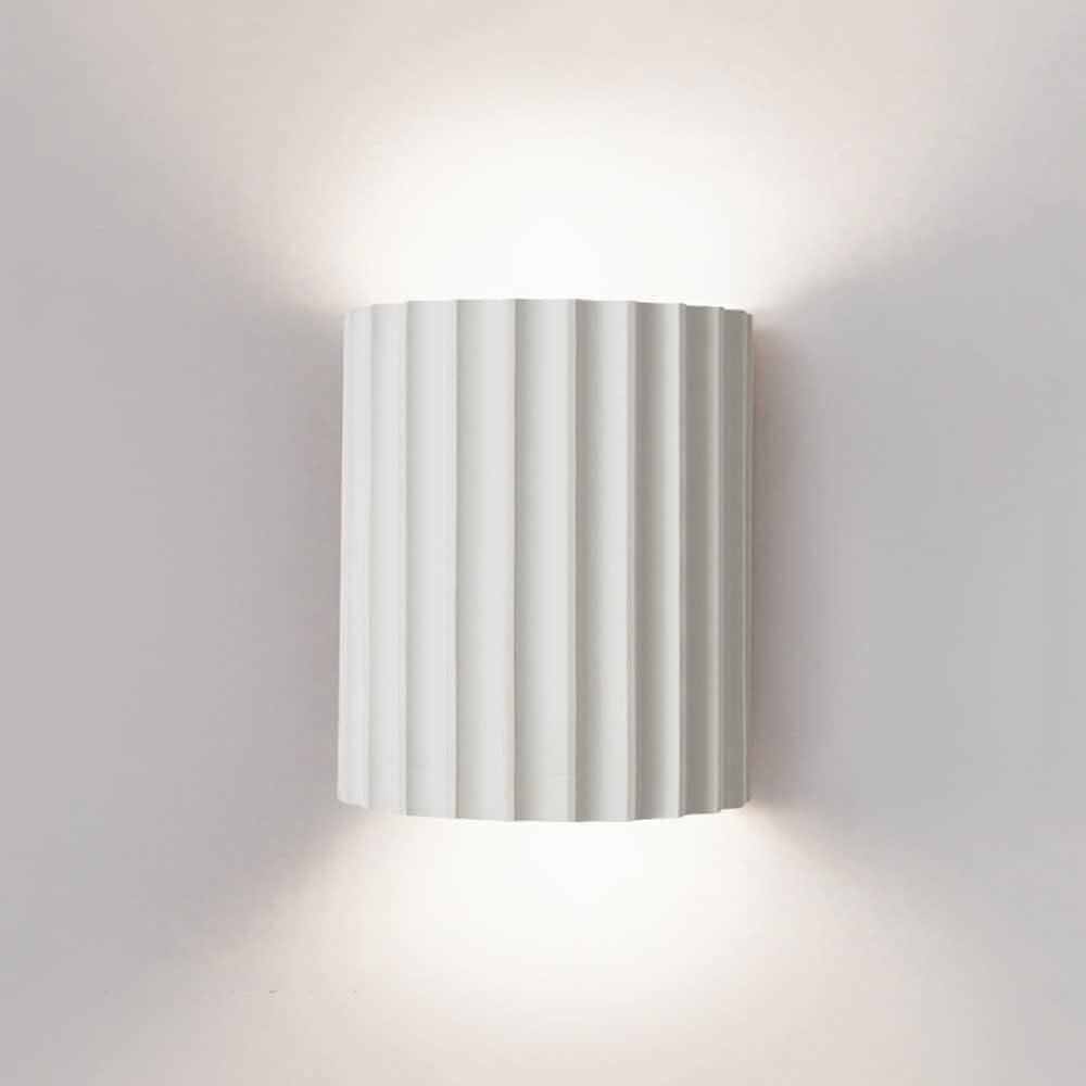 White Resin Modern LED Wall Sconces Wall Lighting Set of 2, Indoor Hardwired Wall Mount Light Fixtures Lamp Up and Down for Living Room Bedroom Hallway Dining Room