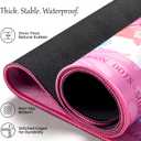 Virora American Mahjong Mat with Rules, Pink Mahjong Mat, 3MM Non-Slip Rubber Noise Reduction Mah Jongg Pad, 32.7x32.7in Rolled No Creases Waterproof Mahjong Table Cloth for Mah Jong & Card Games
