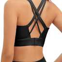 Sports Bras for Women, High Impact Push Up Criss Cross Back Padded Strappy Workout Running Sports Yoga Bras for Large Bust Size XXL Black
