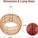Hanging Pendant Lamp Shade(12.6"6.7"),Boho Rattan Lampshade,Hand-woven Wicker Light Shade for Floor Lamps,Table Lamps,Wall Sconces