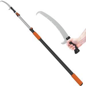 LAANPOLE 26FT Pole Saw, Telescoping Tree Trimmer with 5-20FT Extension Pole, Manual Branches Pruner for Backyard