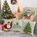 Christmas Pillow Covers, Decorative Winter Holiday Pattern, 18x18 Inch, 4 Piece Set