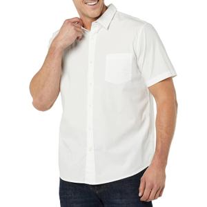 Amazon Essentials Men's Slim-Fit Short-Sleeve Poplin Shirt (XX-Large, White)