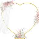 6.2FT Heart Arch Stand for Proposal Wedding Backdrop Stand Wedding Balloon Arch Stand Metal Heart Shaped Arch for Ceremony Valentine's Day Birthday Party Baby Shower Decorations (Golden)