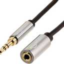Amazon Basics 3.5mm Aux Jack Audio Extension Cable, Male to Female, Adapter for Headphone or Smartphone, 25 Foot, Black
