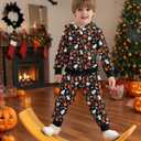 Toddler Boy Clothes 1-5T Boys Christmas Halloween Outfits Hoodies+Pants Toddlers Sweatsuits (18-24 Months, Print on Black)