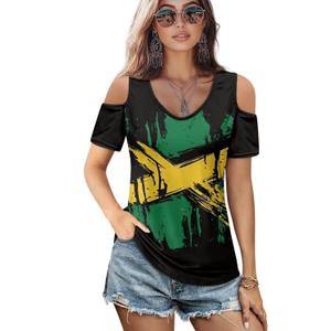 Women's Cold Shoulder Tops Summer Soft Short Sleeve V Neck T Shirts Basic Tees Trendy Sexy Going Out Blouse S-2XL (Black, XL)