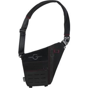 TACTICAL GEEK Lightweight Multipurpose Daypack for Daily Carry, Outdoor Sports, Hiking, Camping, Trekking (Black Red & Left)