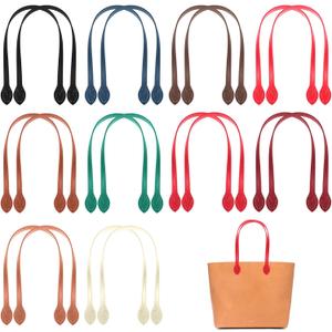 Dimeho 20pcs Leather Purse Straps 23.6" Short Bag Handles with Ear Shape End Holes Bag Making Supplies Crocheted DIY Wallet Hardware Accessories Organize for Tote Making Repairing