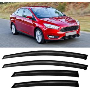 Window Visors Rain Guards Shield for 2012-2018 Ford Focus Sedan, Out-Channel Window Vent Wind Deflectors Visors Shades for 12-18 Focus (Not for Focus RS & ST)
