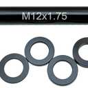 Bike Trainer Thru Axle Adapter for Wahoo Kckr Snap M12 1.0 1.5 1.75 Thread Pitch 159 to 185mm Shaft Length Fit with Most 142 148 Hub