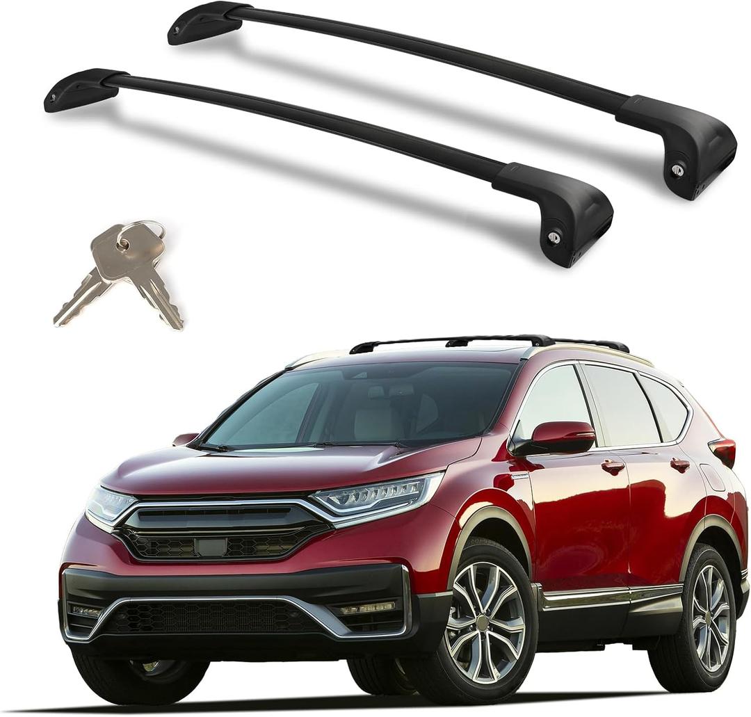 Roof Rack Cross Bars Compatible with Honda CRV 2017-2022 (with Raised Side Rails), Heavy Duty 300 LBS Lockable Aluminum Crossbars, Anti-Theft Rooftop Cargo Carrier for Bike, Kayak, Ski, Cargo Box