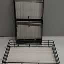 EsLuker.ly Coffee Mug Cup Holder Stand Bar Station Organizer for Countertop, Multi-Functional 2 Tier Mug Tree Rack for Kitchen, Storage Shelf with 12 Hooks, Light Grey-Black(Patented Design)