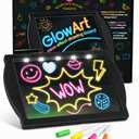 Marvin's Magic Glow Art Neon LED Drawing Board for Kids - Black Doodle Board with Glow in the Dark Markers - Light Up Tracing Pad and Drawing Tablet - Mess Free Arts and Crafts Set Ages 5+