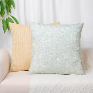 Pack of 2, 20 x 20 inch Decorative Throw Pillow Covers Light Green Woven Farmhouse Outdoor Cushion Covers Soft Texture Couch Cushion Case for Couch Sofa Bedroom Living Room