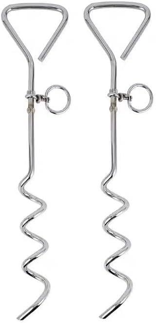 Dog Yard Stake, Safe Working Load 120lbs, Dog Anchor for Play Ground, Gardon, Home Yard, Park and Camping Use. (2 Stakes)
