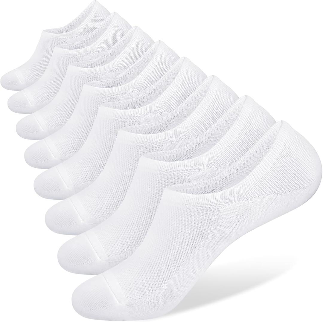 SIXDAYSOX No Show Socks for Men 6/7pack Cotton Thin Low Cut Non Slip for Loafer Flats Sneakers 5-8/9-11/12-15