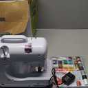 Sewing Machine for Beginners,Portable Sewing Machine with 12 Built-in Stitches,2 Speed(High-Low Speeds),DC Power Supply Method-QEV505