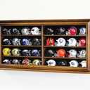 32 Pocket Pro Mini Helmet Display Case Cabinet Holders Rack w/UV Protection, Black, One Size