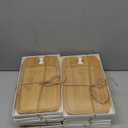 12 Set Appetizer Plates Mini Charcuterie Boards with Glass Holder and Box Gifts for Bridal Shower Game Prizes Wooden Cocktail Cheese Plate for Guests Baby Shower(Rectangle,Dark Color)