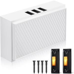 Saillong Wired Door Bell Chime Kit with 16V 10VA Two Note Lighted Metal Doorbell Buttons and Doorbell Chime Cover for Home Wall Inside, Compatible with Most Brand Doorbells, Black (Checked)