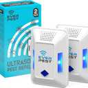 Ultrasonic Pest Repeller Plug in - 2 Pack Device Repels Cockroach Cricket Bug Flea Fruit Flies Deterrent, Ultrasound Insect Mice Roach Rat Scorpion Bat Squirrel Rodent Spider Wasp