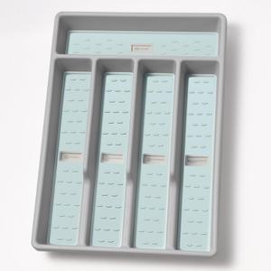 Silverware Organizer with Cutlery IconsSilverware Tray for Kitchen DrawerFlatware Tableware Cultery Drawer Organizer Utensil Organizer with Non-slip TPR LiningsKitchen Organization Essentials (Light Blue-Small)