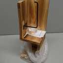 Wood Squirrel Feeder, Squirrel Feeders for Outside Garden Tree, Chipmunk Feeder for Corn Peanuts, Removable Storage Bottle, 2 Stable Squirrel Stools (11.8 in)