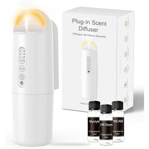 Plug in Waterless Essential Oil Diffuser, Elegant Waterless Scent Diffuser Starter Kit with 24H Smart Timer & Light Sensor, 1000 Sq. Ft., Aromatherapy Diffusers for Home, Office, 100ML