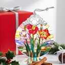 Christmas Ornaments: Stained Glass Ornament, Birth Flower Ornament, Christmas Tree Ornaments & Xmas Tree Decorations Exquisite Holiday Decor, Birth Flower Gifts Perfect Holiday & Xmas Gifts - Aug