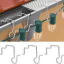 Tryly 100PCS Gutter Clips for Hanging Outdoor Lights, Gutter Guards Christmas Light Hooks Clips, Stainless Steel Gutter Hooks for Outdoor Halloween Christmas Lights (100)
