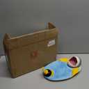 Ceramic Bee Shark Taco Holder, Bee Shark Sushi Plates, Funny Handmade Kitchen Salad Plates with Dipping Sauce Bowl, Microwave/Oven/Dishwasher Safe Plate, Holiday Birthday Gifts for Sharks Party Lovers (1 Pack, Blue Yellow)