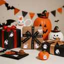 108pcs Cute Halloween Ghost Stickers, 9 Design Self-Adhesive Ghost Decals for Envelopes Labels Gifts Crafts Candy Bags Halloween Party Decoration Supplies Accessories